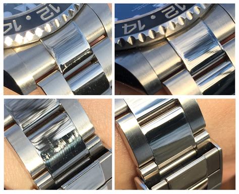 how to remove scratches from a rolex watch band|rolex polishing for bracelets.